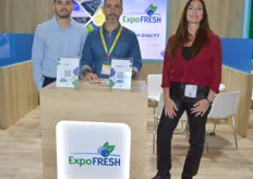 Expofresh father and son both called Franco D'Andrea, and Cecilia Dominguez, are blueberries and lemon exporters from Argentina.